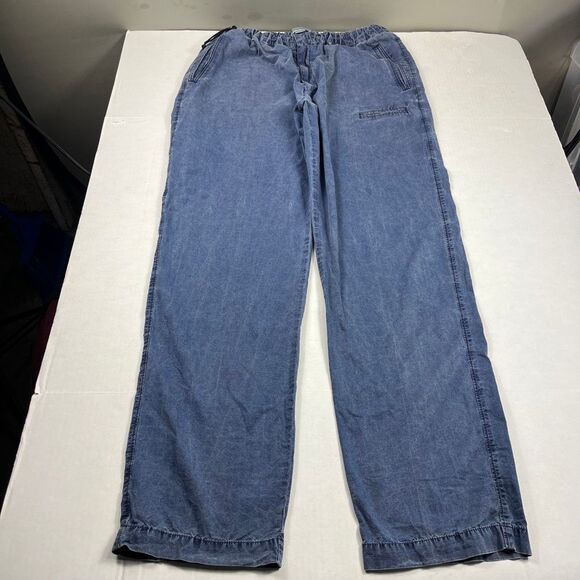 Z Zegna Sport Mens Soft Denim Blue Relaxed Pants Elastic Waist Casual L FLAW - Picture 1 of 13